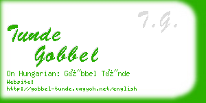tunde gobbel business card